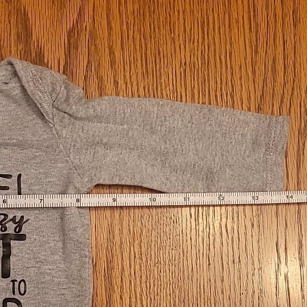 Gray Long Sleeved Bodysuit with Funny Text LOT H - Picture 7 of 7